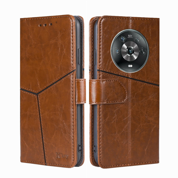 For Honor Magic4 Geometric Stitching Horizontal Flip Leather Phone Case