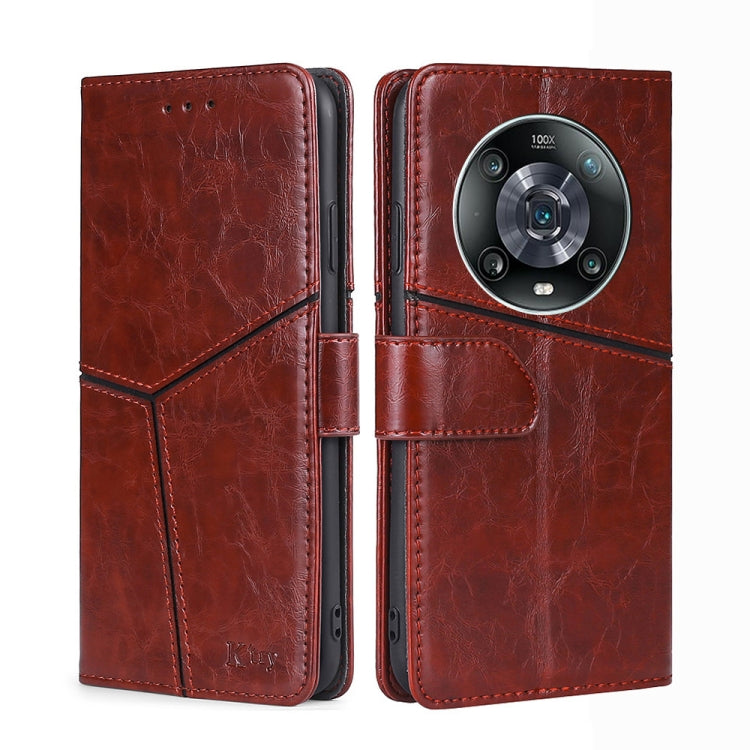 For Honor Magic4 Pro Geometric Stitching Horizontal Flip Leather Phone Case