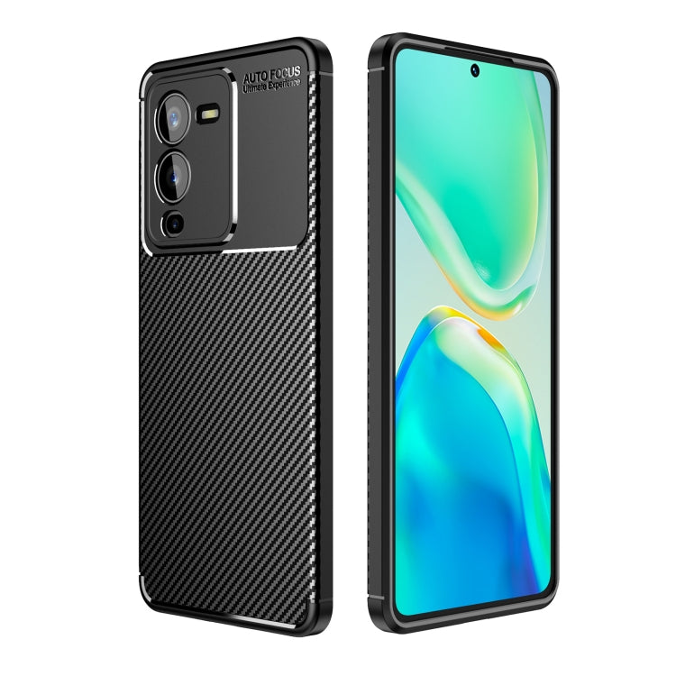 For vivo S15 Carbon Fiber Texture Shockproof TPU Phone Case