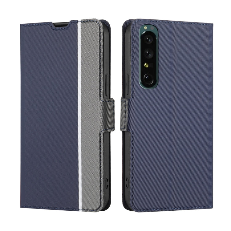For Sony Xperia 1 IV Twill Texture Side Button Leather Phone Case