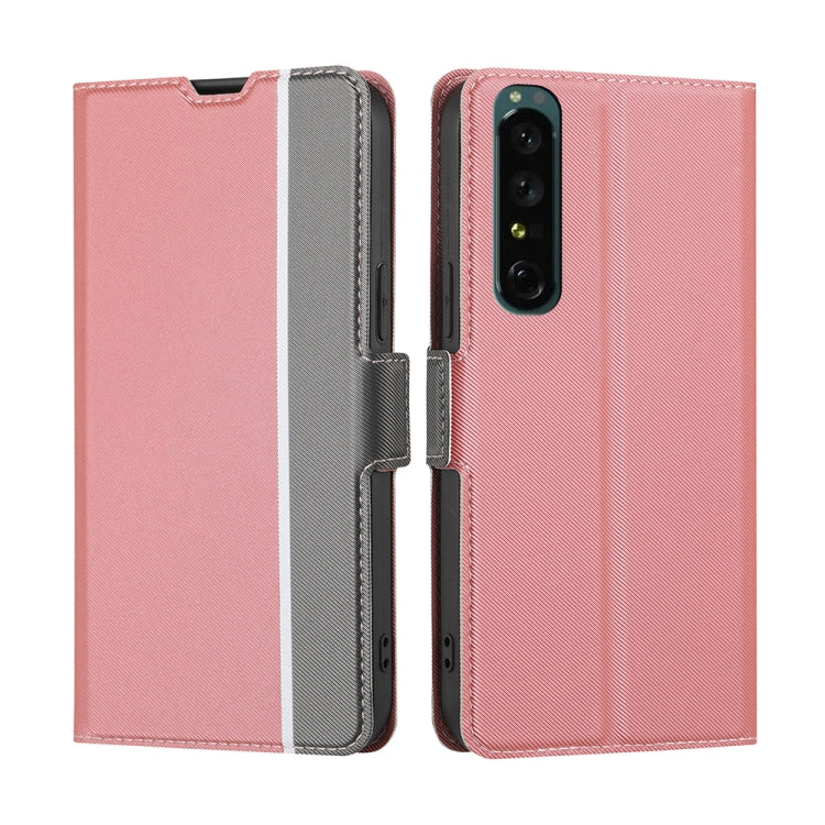 For Sony Xperia 1 IV Twill Texture Side Button Leather Phone Case