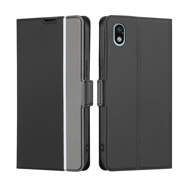 For Sony Xperia Ace III Twill Texture Side Button Leather Phone Case