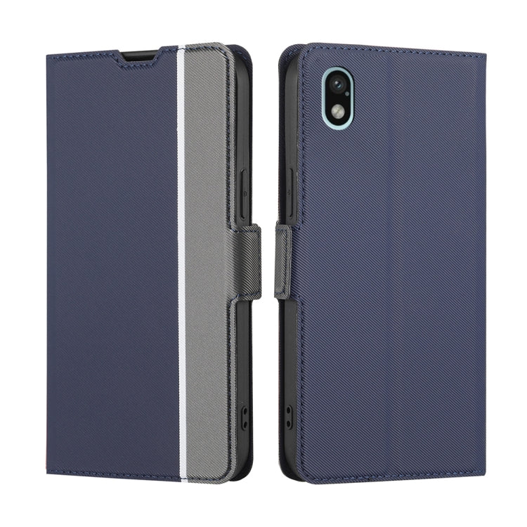 For Sony Xperia Ace III Twill Texture Side Button Leather Phone Case