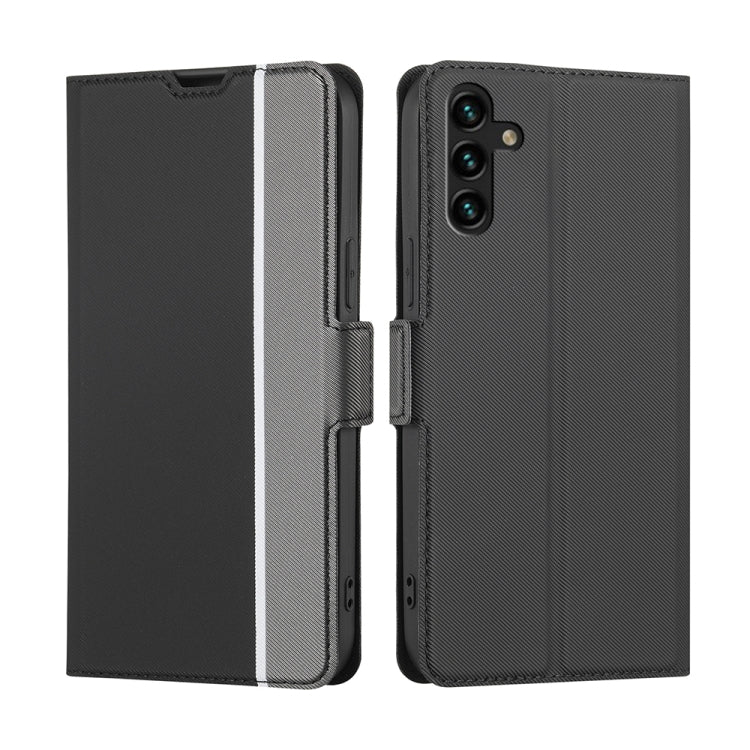 For Samsung Galaxy A13 5G Twill Texture Side Button Leather Phone Case