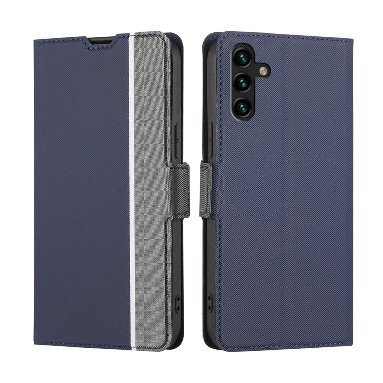 For Samsung Galaxy A13 5G Twill Texture Side Button Leather Phone Case