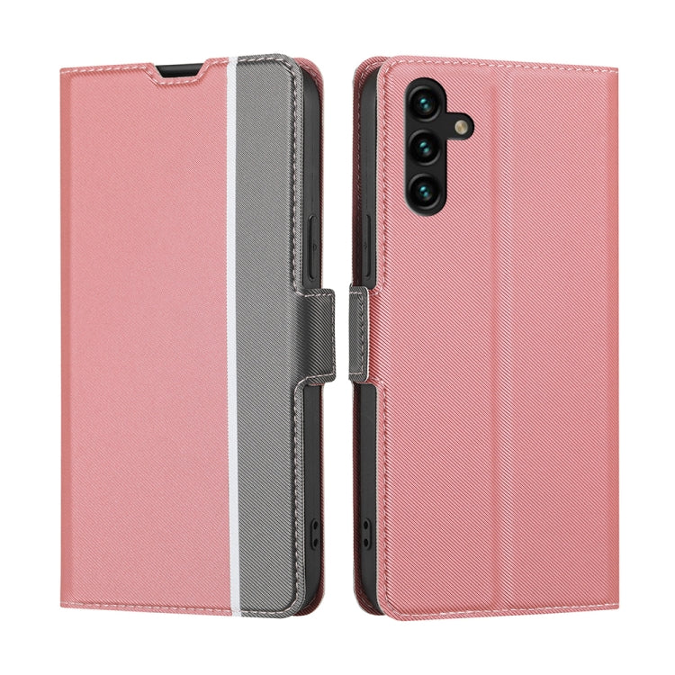 For Samsung Galaxy A13 5G Twill Texture Side Button Leather Phone Case