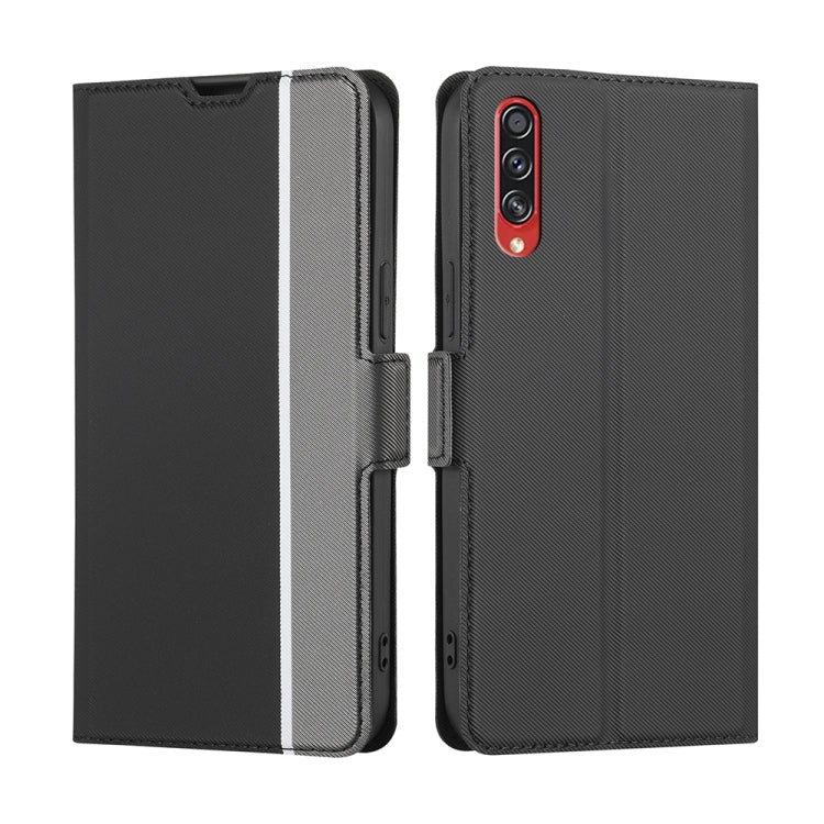 For Samsung Galaxy A70s Twill Texture Side Button Leather Phone Case
