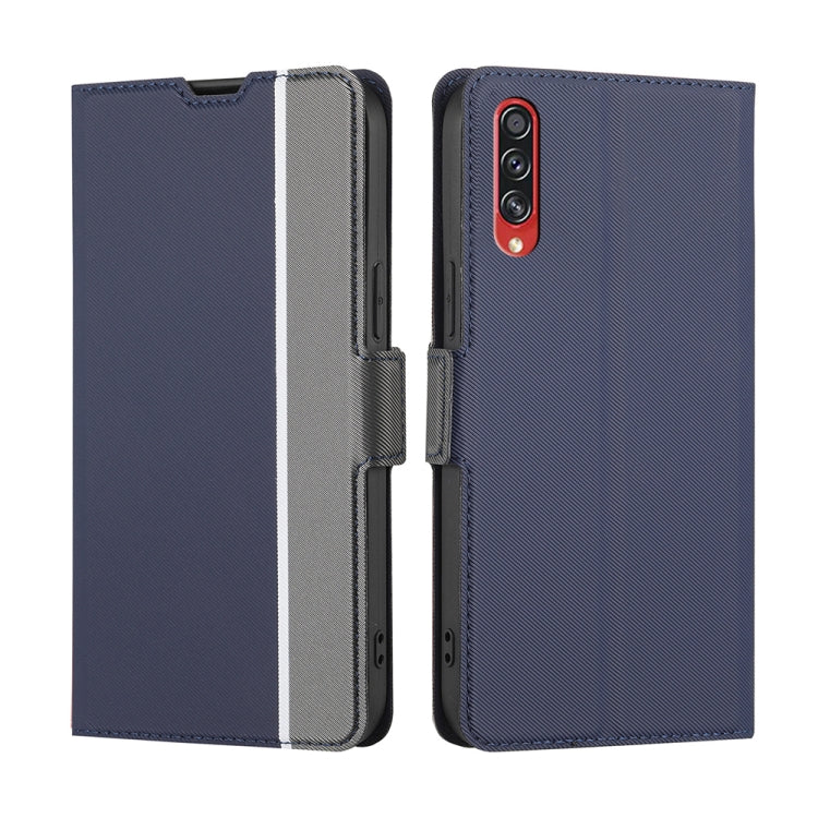 For Samsung Galaxy A70s Twill Texture Side Button Leather Phone Case