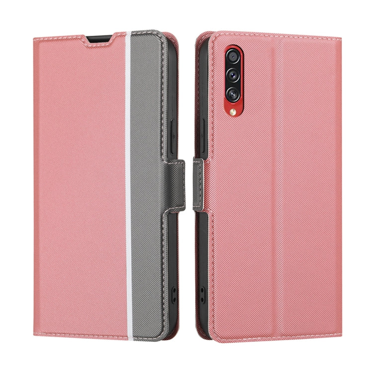 For Samsung Galaxy A70s Twill Texture Side Button Leather Phone Case