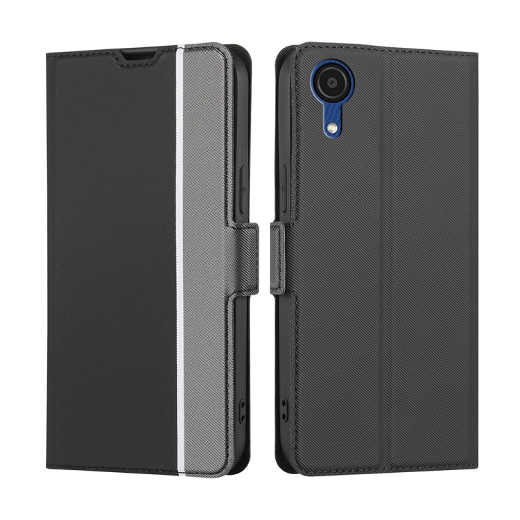 For Samsung Galaxy A03 Core Twill Texture Side Button Leather Phone Case