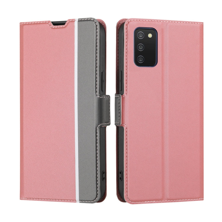 For Samsung Galaxy A03s 164.2mm Twill Texture Side Button Leather Phone Case