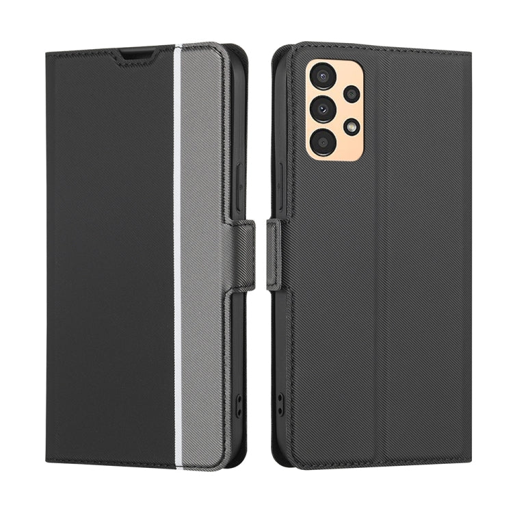 For Samsung Galaxy A13 4G Twill Texture Side Button Leather Phone Case