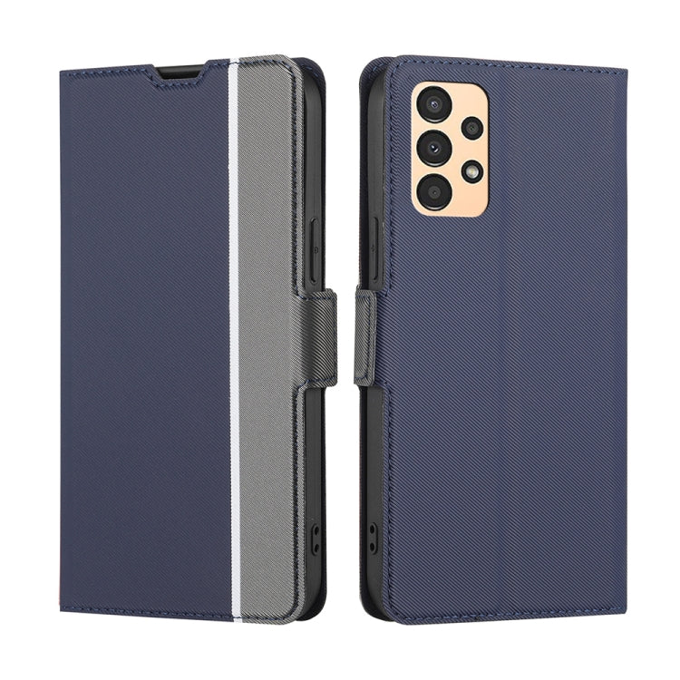 For Samsung Galaxy A13 4G Twill Texture Side Button Leather Phone Case