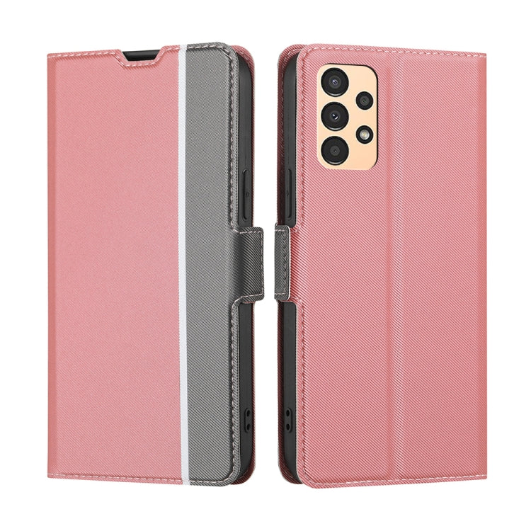 For Samsung Galaxy A13 4G Twill Texture Side Button Leather Phone Case