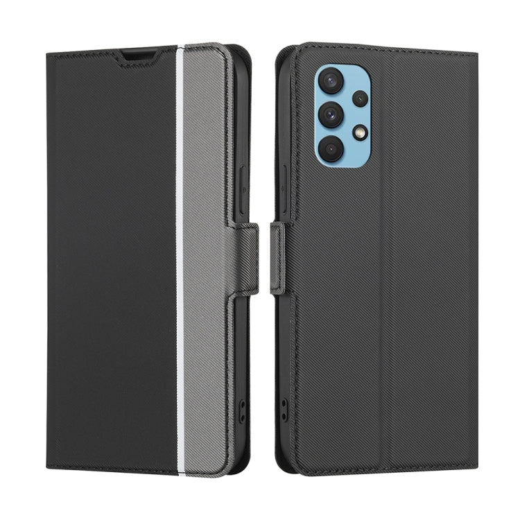 For Samsung Galaxy A32 4G Twill Texture Side Button Leather Phone Case