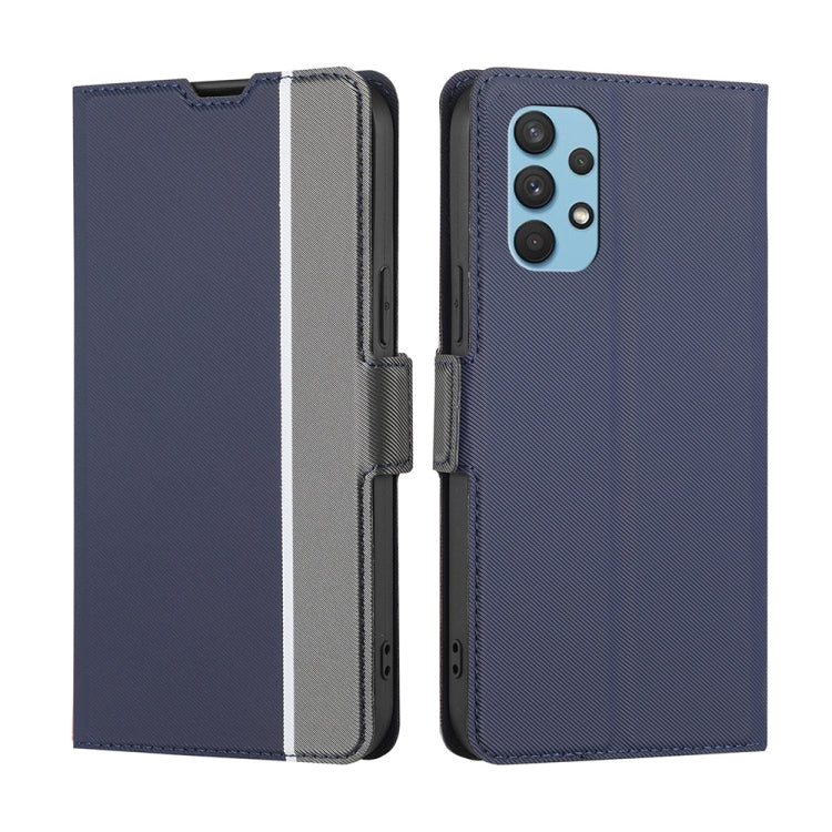 For Samsung Galaxy A32 4G Twill Texture Side Button Leather Phone Case