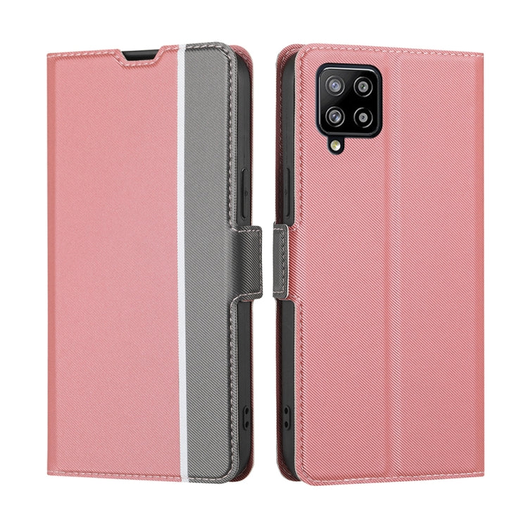 For Samsung Galaxy A42 5G Twill Texture Side Button Leather Phone Case