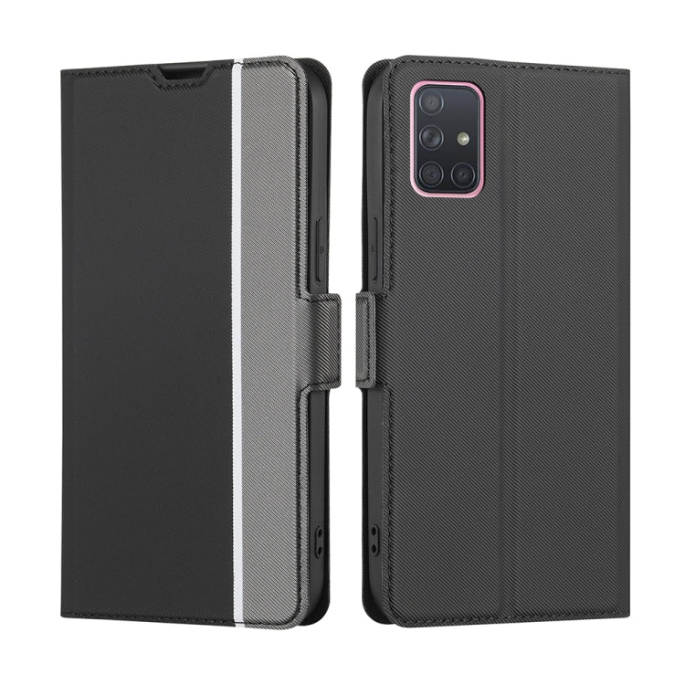 For Samsung Galaxy A71 Twill Texture Side Button Leather Phone Case
