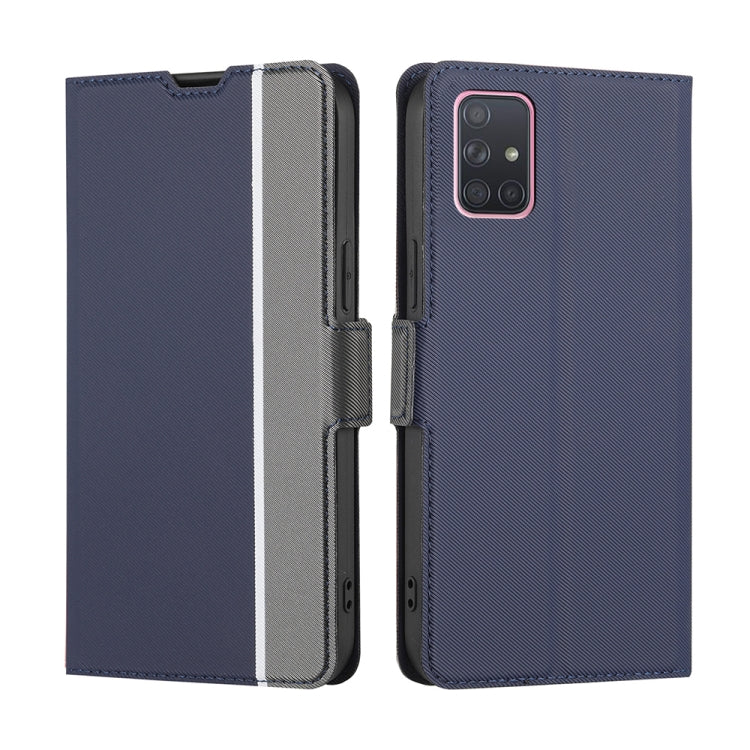 For Samsung Galaxy A71 Twill Texture Side Button Leather Phone Case