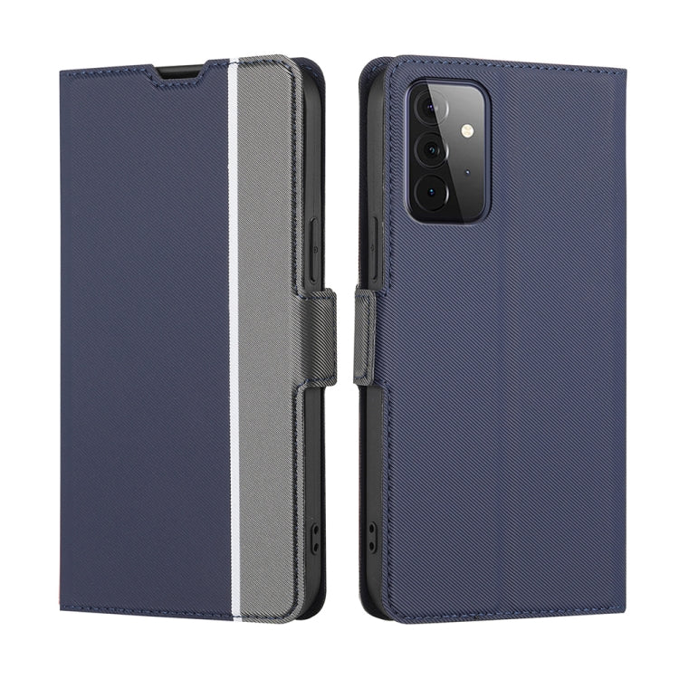 For Samsung Galaxy A72 Twill Texture Side Button Leather Phone Case