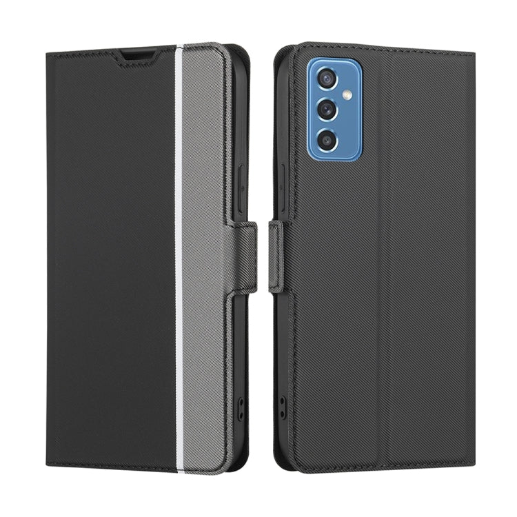 For Samsung Galaxy M52 5G Twill Texture Side Button Leather Phone Case