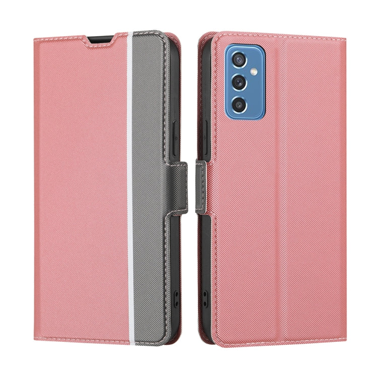 For Samsung Galaxy M52 5G Twill Texture Side Button Leather Phone Case