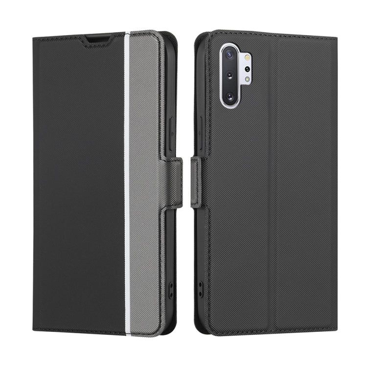 For Samsung Galaxy Note10+ Twill Texture Side Button Leather Phone Case