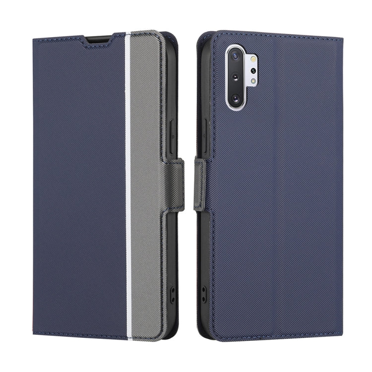 For Samsung Galaxy Note10+ Twill Texture Side Button Leather Phone Case