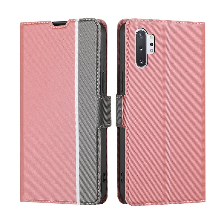 For Samsung Galaxy Note10+ Twill Texture Side Button Leather Phone Case