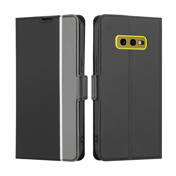 For Samsung Galaxy S10e Twill Texture Side Button Leather Phone Case