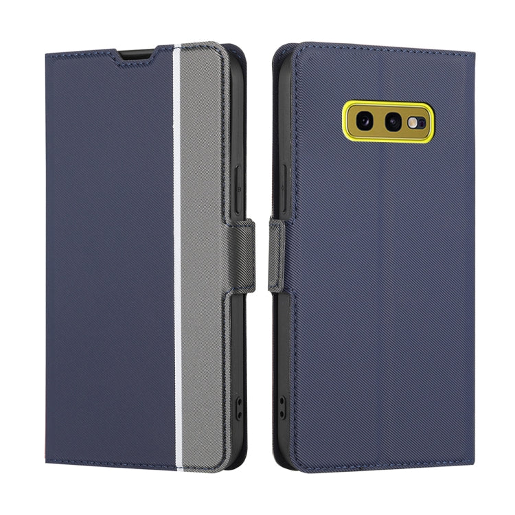 For Samsung Galaxy S10e Twill Texture Side Button Leather Phone Case