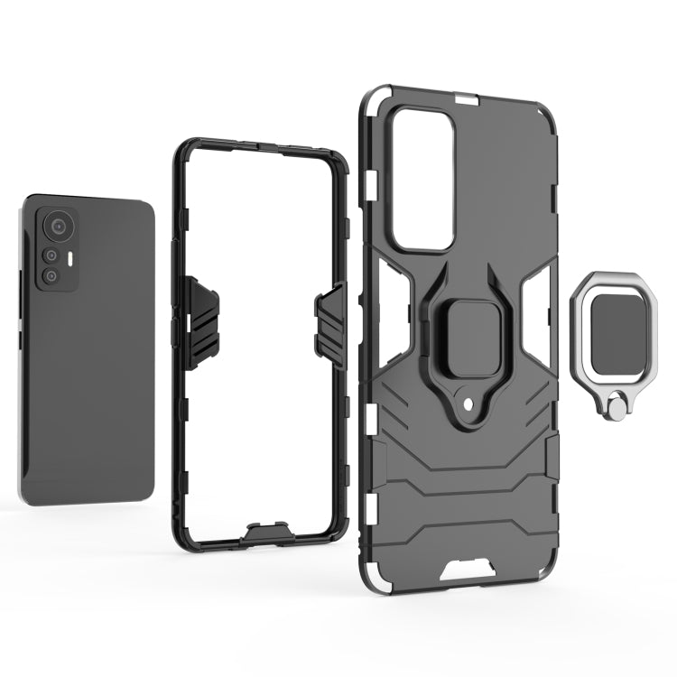 For Xiaomi 12 Lite Shockproof PC + TPU Phone Case with Magnetic Ring Holder