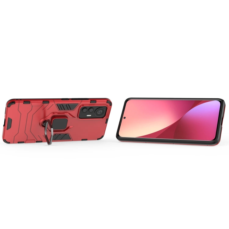 For Xiaomi 12 Lite Shockproof PC + TPU Phone Case with Magnetic Ring Holder