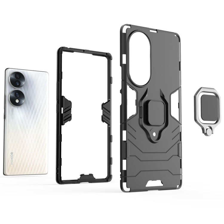 For Honor 70 5G Shockproof PC + TPU Phone Case with Magnetic Ring Holder