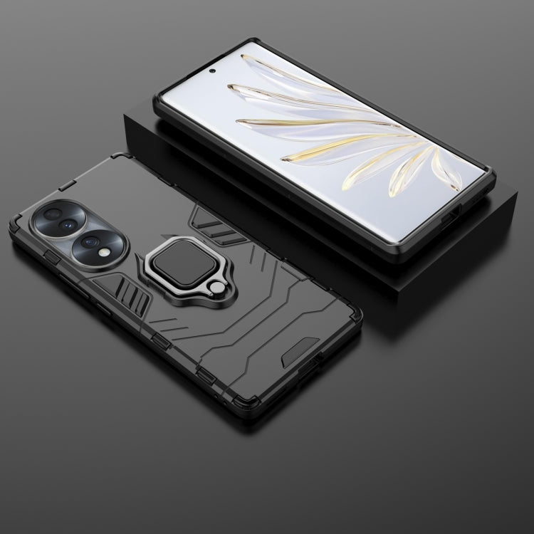 For Honor 70 5G Shockproof PC + TPU Phone Case with Magnetic Ring Holder