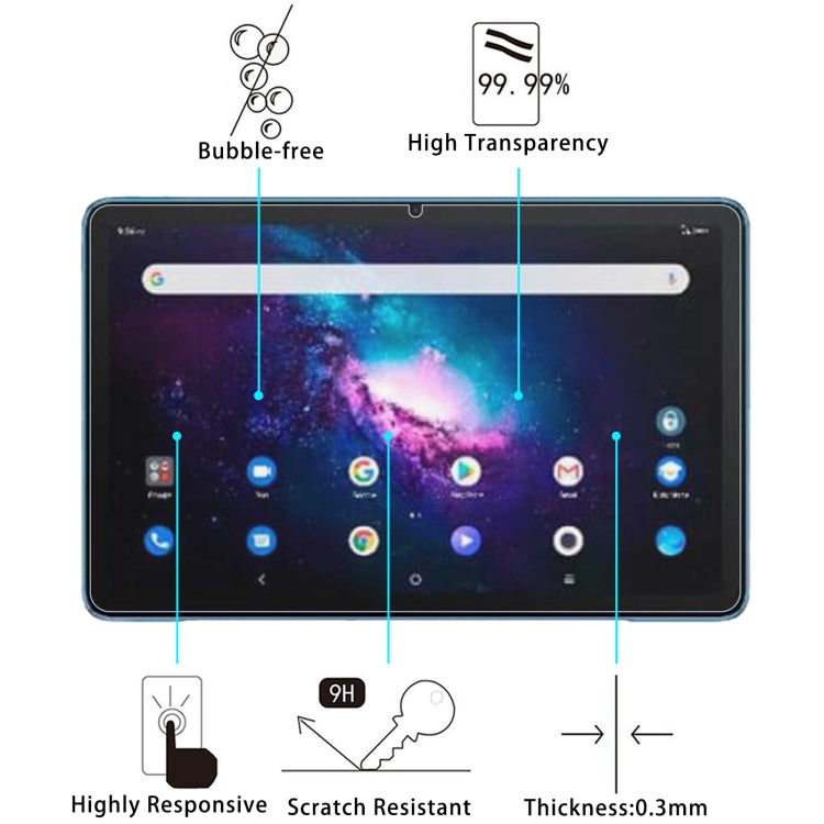 9H 2.5D Explosion-proof Tempered Tablet Glass Film For TCL TabMax 10.4 / Honor Tablet V7