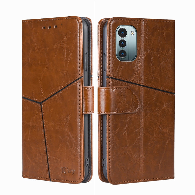 For Nokia G21/G11 Geometric Stitching Horizontal Flip TPU + PU Leather Phone Case