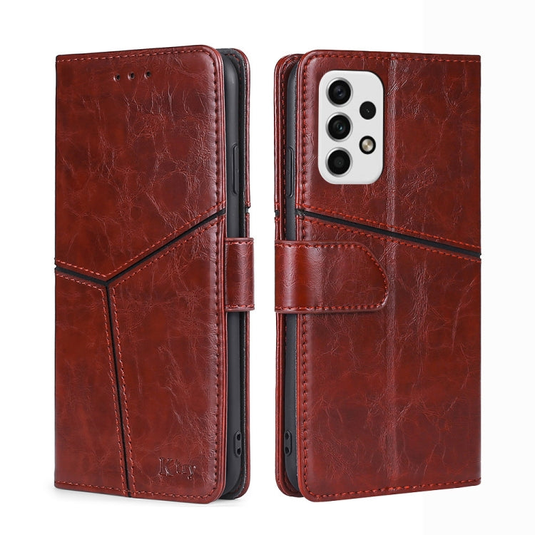 For Samsung Galaxy A23 5G Geometric Stitching Horizontal Flip TPU + PU Leather Phone Case