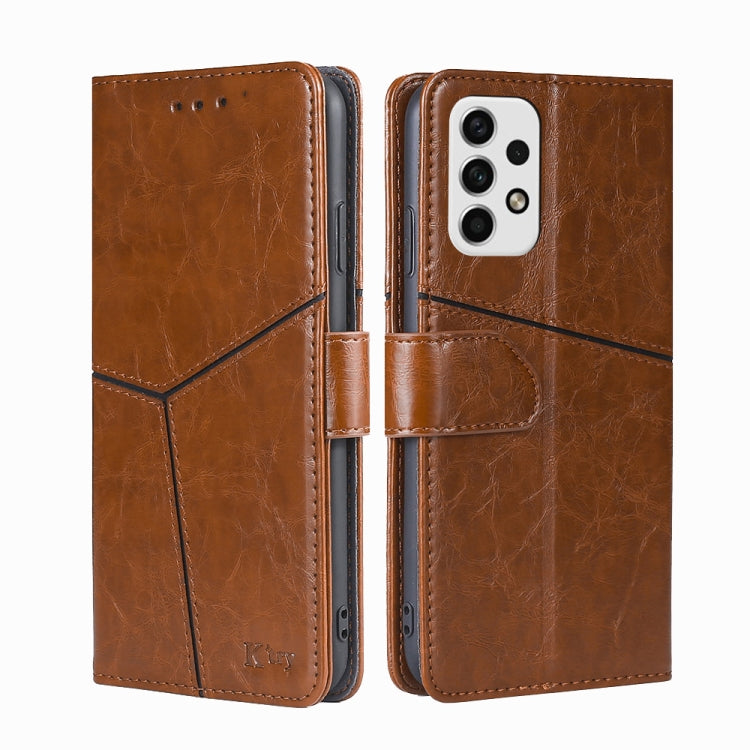 For Samsung Galaxy A23 5G Geometric Stitching Horizontal Flip TPU + PU Leather Phone Case