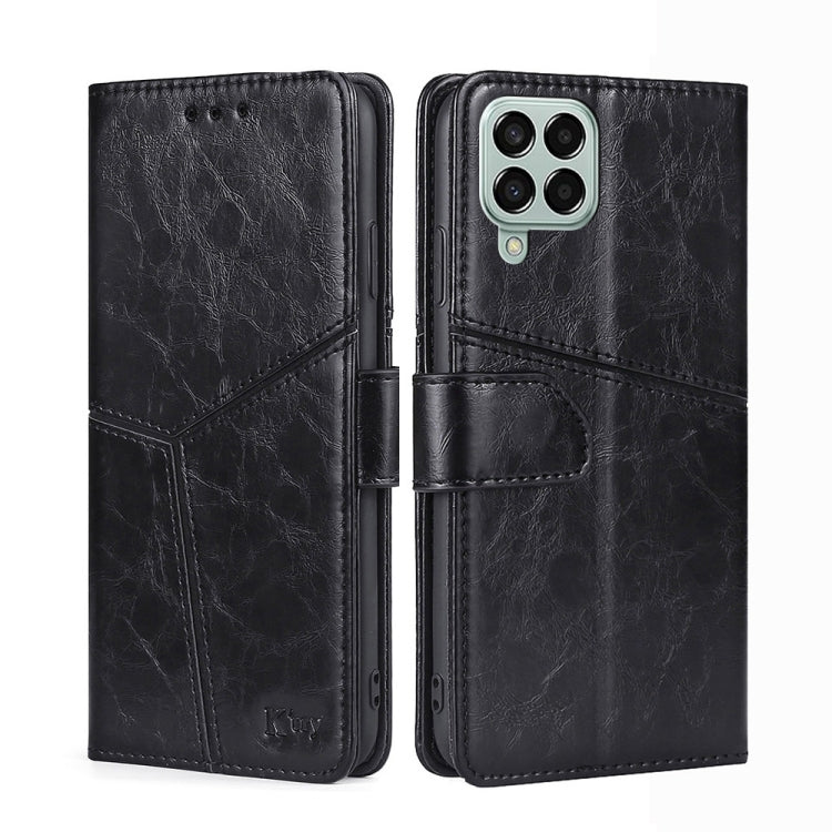 For Samsung Galaxy M33 5G Geometric Stitching Horizontal Flip TPU + PU Leather Phone Case