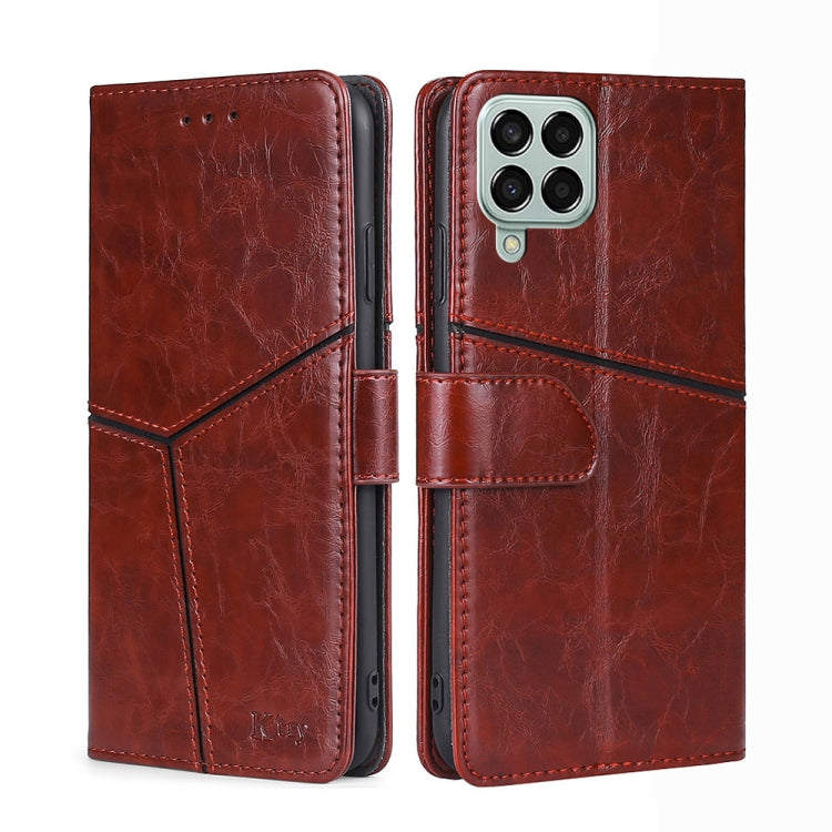 For Samsung Galaxy M33 5G Geometric Stitching Horizontal Flip TPU + PU Leather Phone Case