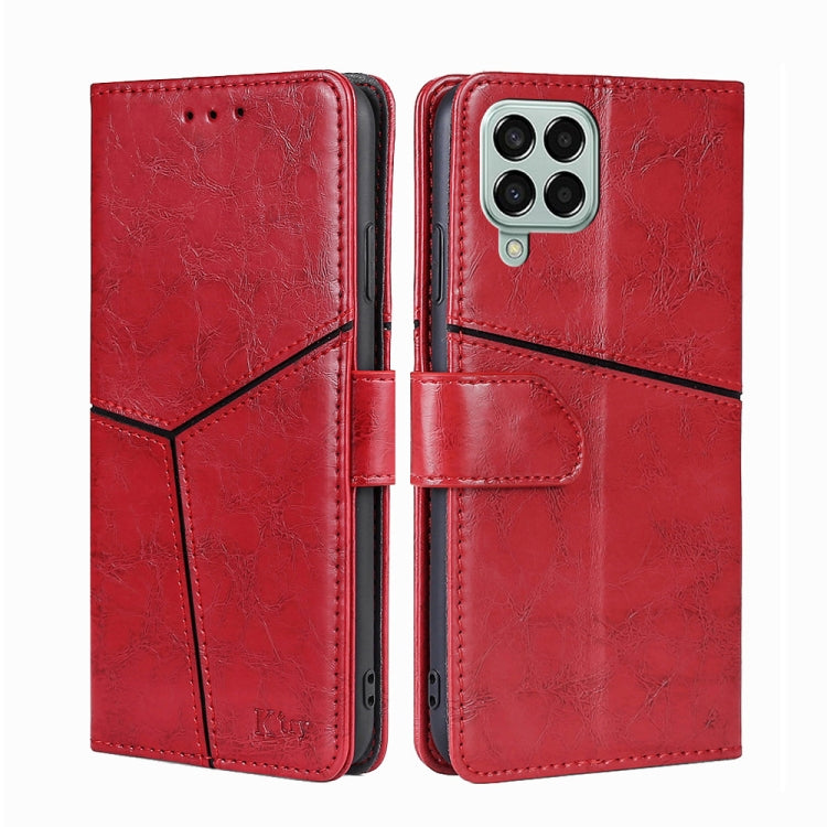 For Samsung Galaxy M33 5G Geometric Stitching Horizontal Flip TPU + PU Leather Phone Case