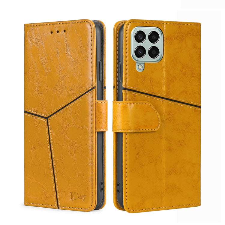 For Samsung Galaxy M33 5G Geometric Stitching Horizontal Flip TPU + PU Leather Phone Case