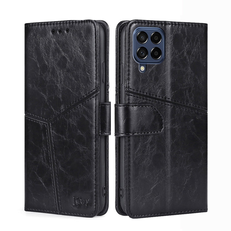 For Samsung Galaxy M53 5G Geometric Stitching Horizontal Flip TPU + PU Leather Phone Case