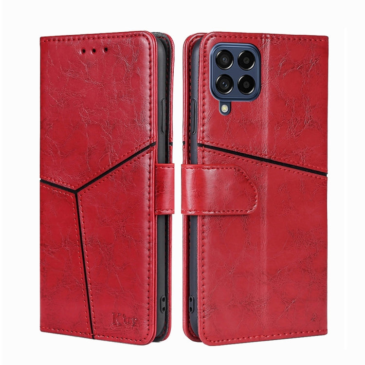For Samsung Galaxy M53 5G Geometric Stitching Horizontal Flip TPU + PU Leather Phone Case