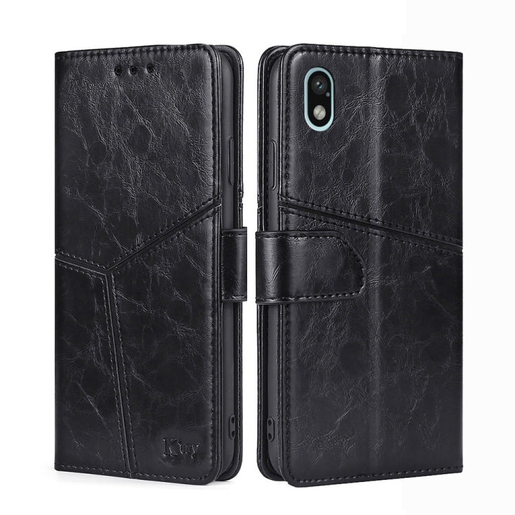For Sony Xperia Ace III Geometric Stitching Horizontal Flip TPU + PU Leather Phone Case
