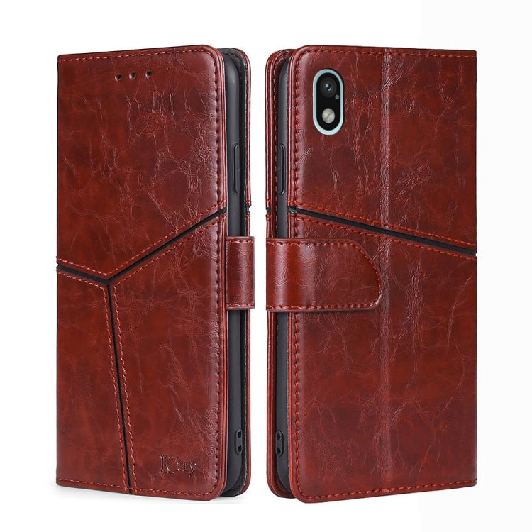 For Sony Xperia Ace III Geometric Stitching Horizontal Flip TPU + PU Leather Phone Case