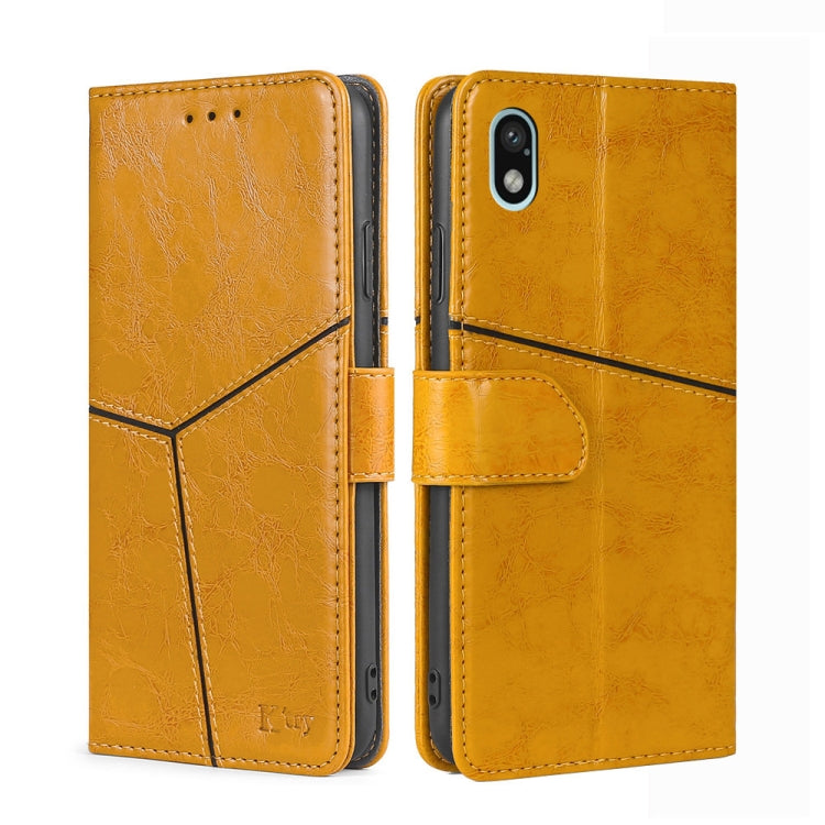 For Sony Xperia Ace III Geometric Stitching Horizontal Flip TPU + PU Leather Phone Case