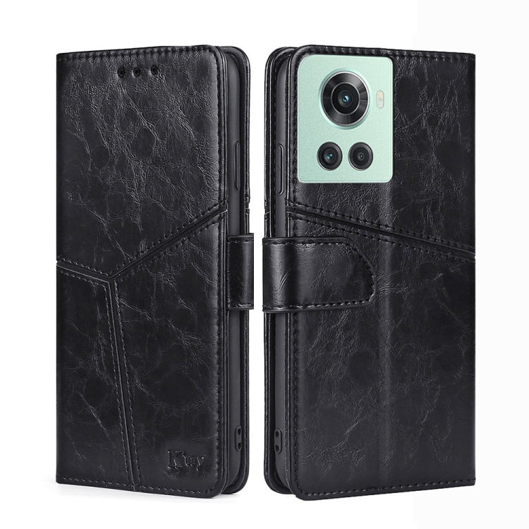 For OnePlus Ace/10R Geometric Stitching Horizontal Flip TPU + PU Leather Phone Case