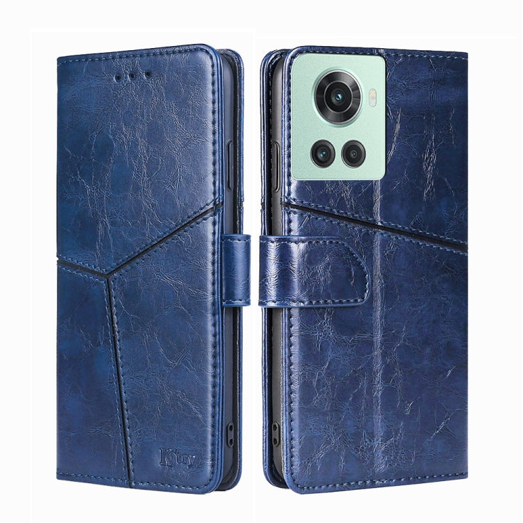 For OnePlus Ace/10R Geometric Stitching Horizontal Flip TPU + PU Leather Phone Case